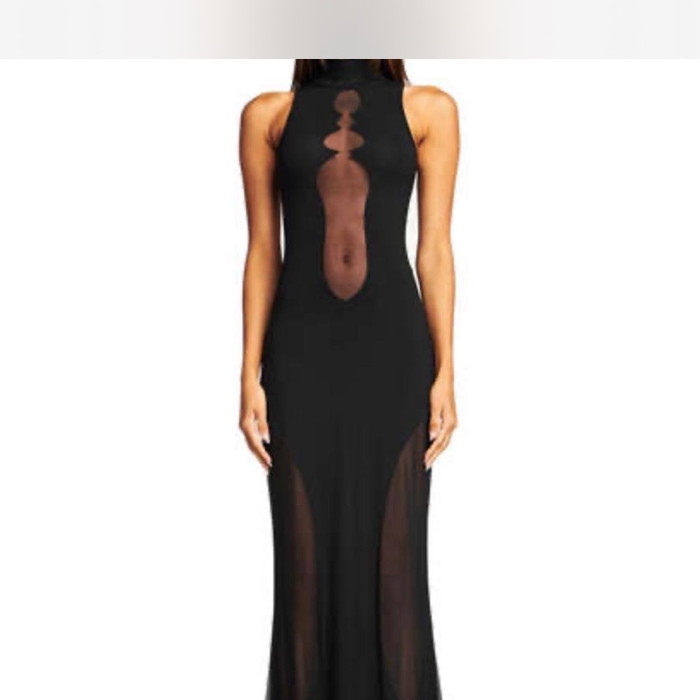 I.AM.GIA Black Halter Bodycon Gown